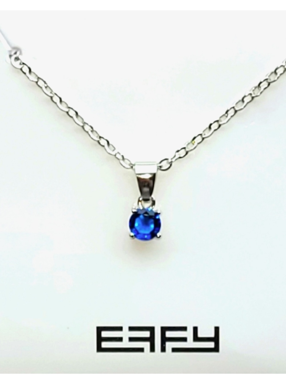 NWOT Effy blue crystal silver tone 18” necklace